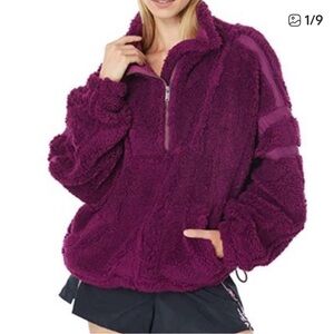 Free People Movement Sherpa Fleece Nantucket XS in Açaí